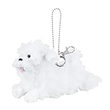 [りぶはあと] バッグチャーム フラッピー ビションフリーゼ (全長約15.5cm) かわいい キーホルダー 犬 37251-11