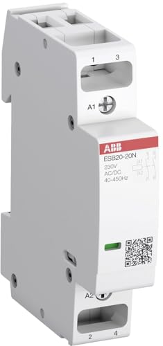 1SBE121111R0602 | ESB20-02N-06 | ABB Installation CONTACTOR, Single Phase, 2 Pole, 2 NC, 20A, AC/DC, 230V, 6KV, 14-8 AWG, DIN