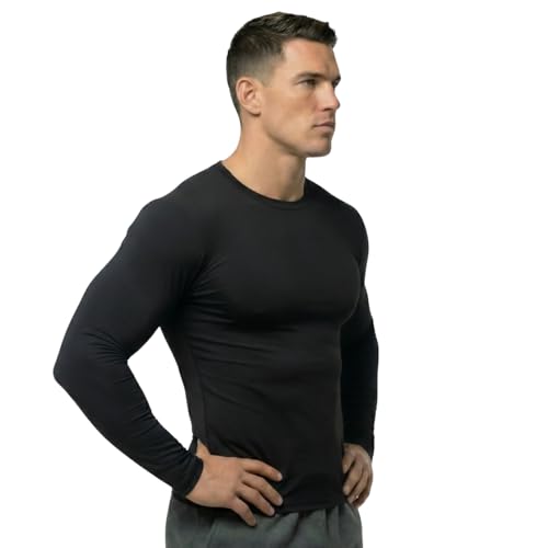 Image of Men's Compression Shirts Long Sleeve, Base-Layer Quick Dry Workout T Shirts Sports,Gym, Running T-Shirt