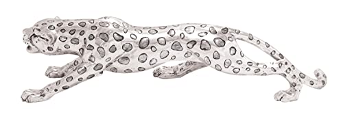 Deco 79 Glam Polystone Leopard Sculpture, 48" X 11" X 12", Silver #TOP22
