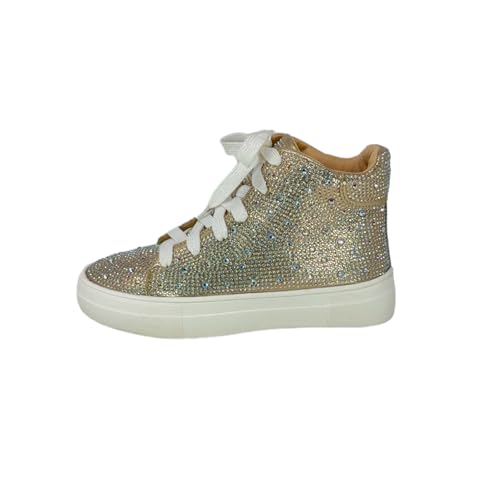 Women's Fashion Rhinestone High Top Lace Up Sneaker Shoes3