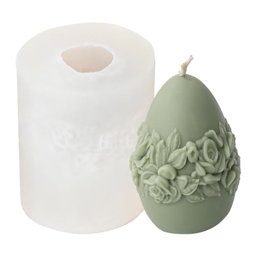 Moldes de Pascua, moldes de velas de Pascua con patrón de rosas 3D para hacer velas, molde para hacer festivales, manualidades, suministros de fiesta de primavera