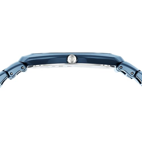 Image of EDGE Titan Fumage Quartz Analog with Blue Dial Blue Ceramic Strap Watch for Men - 10055QC01