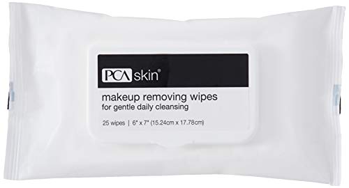 PCA SKIN Makeup Remover Gentle Cleansing Facial Wipes - Calming Oil-Free Cleanser Towelettes for Face, Neck & Eyes, Removes Mascara, Dirt & Impurities while Hydrating (25 count)