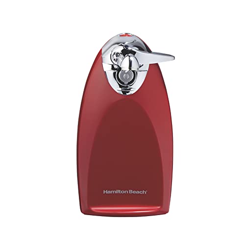 Comparison: Best Can Opener Electric 9 Hamilton Beach Electric Automatic Can Opener with Auto Shutoff, Knife Sharpener, Cord Storage, and SureCut Patented Technology, Extra-Tall, Red
