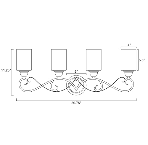 Kira Home Villa 31" Traditional 4-Light Vanity/Bathroom Light + Amber Frosted Glass Shades, Oil Rubbed Bronze Finish #TOP5