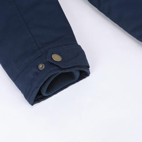 YYNUDA Wintermantel Damen Warm Gefüttert Winter Parka Mittellang Winterjacke Winterparka mit Fellkapuze Dicke Coat Große Größen #337 Blau 4XL