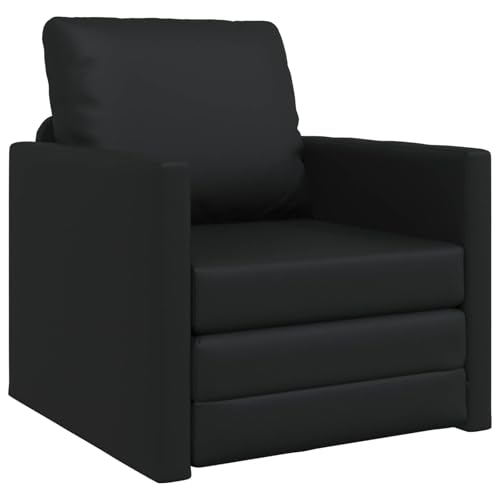vidaXL Divano letto 60cm Nero Pelle Artificiale, Soggiorno, Divano Letto Moderno, Rettangolare, Seduta in Velluto, Divano Convertibile, Salvaspazio, Seduta Multifunzionale Interna
