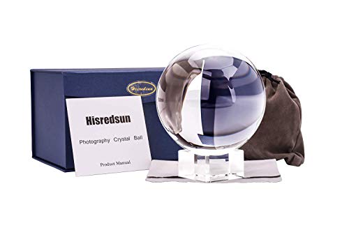 Hisredsun Glaskugel mit Ständer und Tasche, professionelles Fotografieobjektiv, K9-Kristall, für Fotografie-Dekoration