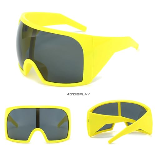 Oversized One Piece Sunglasses For Women Men Fashion Square Sun Glasses Punk Large Frame Eyewear UV400 Shield Goggles3