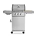 Produktbild Burnhard 2-Brenner Gasgrill Fred Jr, Edelstahl Grillwagen mit Seitentisch, Gusseisen-Grillrost, Deckel-Thermometer, Piezozündung inkl. Abdeckhaube - Deluxe mit Infrarot-Keramikbrenner