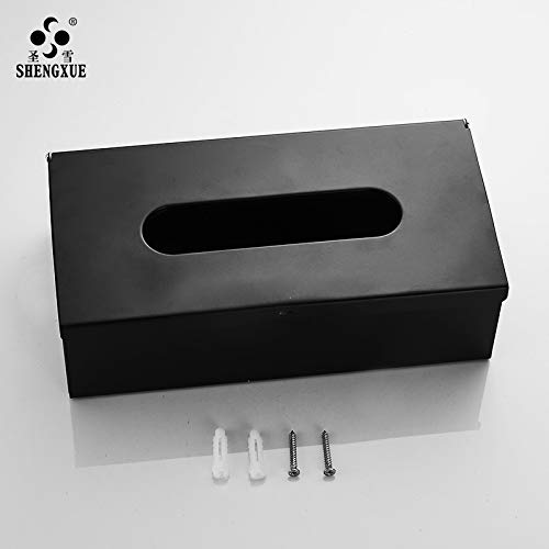 Portarrollos Papel Higiénico Montado en la pared sostenedor de papel higiénico de papel Estante de tejido impermeable Box Negro Sala de Estar caja de la servilleta soporte de baño retro estante del me