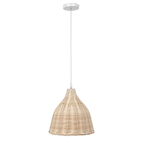 Lampe suspendue à la main en rotin E27 pour lustre de chambre