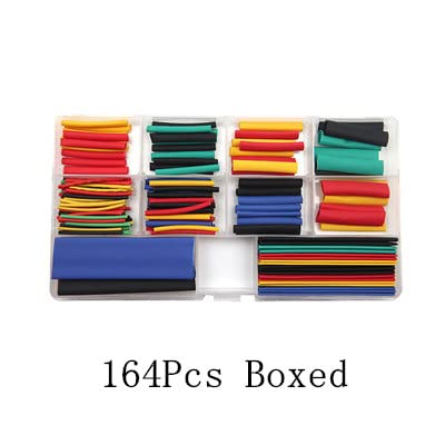 8 Größen Schrumpfschlauch 164 Stück Schrumpfschlauch-Set - Verschiedene Farben & 8 Größen Für Kabelisolierung Cable Sleeve