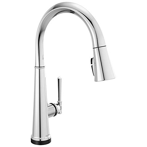Delta Faucet Emmeline Touch Kitchen Faucet Chrome, Chrome Kitchen Faucets with Pull Down Sprayer, Kitchen Sink Faucet, Touch Faucet, Delta Touch2O Technology, Lumicoat Chrome 9182T-PR-DST
