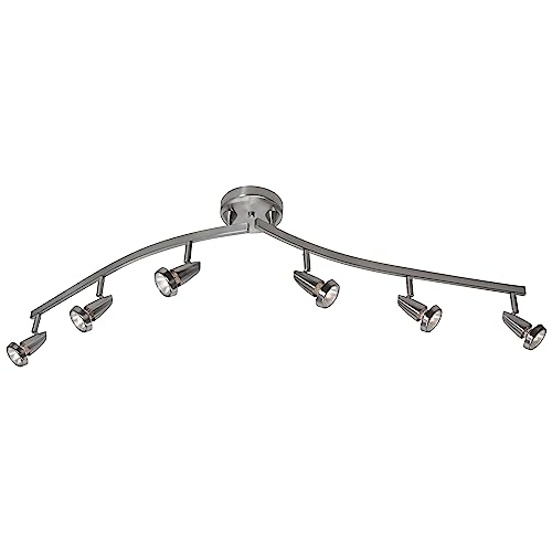 Mirage - 6-Light Spotlight Semi-Flush Mount - Brushed Steel Finish