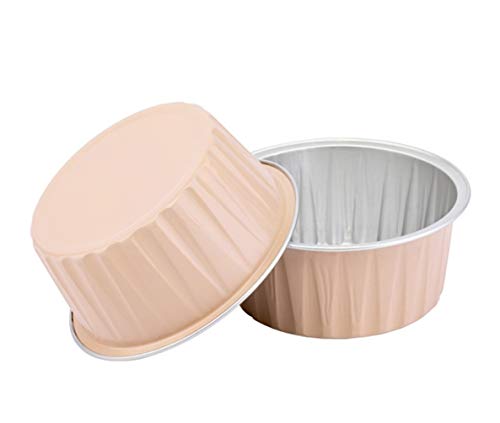 Keisen 5Oz 3 2/5" Set Of 24 Disposable Aluminum Foil Cups 125Ml For Muffin Cupcake Baking Bake Utility Ramekin Cup (Babypink) #TOP12