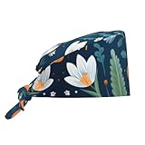 Gorro De Chef Tulipán De Dibujos Animados Regulable Gorro De Trabajo Cómodo Sombrero De Trabajo para Hombre Pelo Largo Mujer