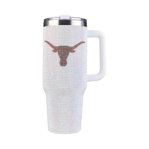 Image of The Memory Company Officially Licensed 40oz White Bling Game Day Tumbler, University of Texas