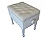 Adjustable Genuine Leather Artist Concert Piano Bench Stool in White with Music Storage