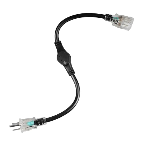 120V Outdoor Heat Cable Controller, Weatherproof Auto On/Off Thermostat, Industrial Grade Safety Standards, Energy-Saving, 18” Long Fits Outdoor Outlets