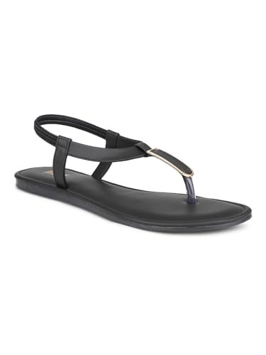 Inc.5 Women Black T-Strap Flats with Buckles (B0CSKKKRV8) Amazon Price History, Amazon Price Tracker