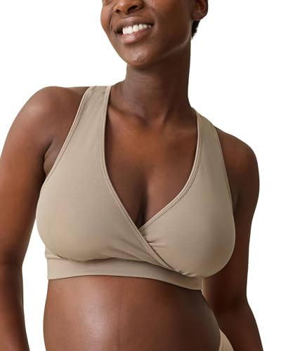 Image of Kindred Bravely French Terry Racerback Nursing & Sleep Bra, Maternity Bra | Breastfeeding bra, wire free, crossover pull aside access, super soft and stretchy, Supportive, for pregnancy & postpartum