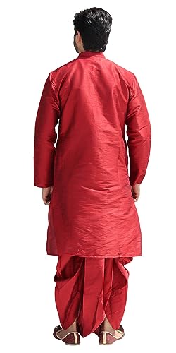 Image of Om Shubh Mangalam Men's Silk Ethnic Wear Dhoti Kurta Set For Wedding