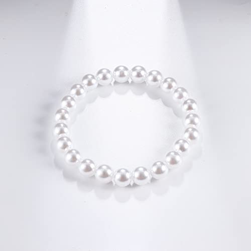 Thunaraz 1920S Faux Pearl Jewelry Set For Women, 3 Layer Pearl Choker Necklace & Classic Pearl Bracelet & Clip On Pearl Earrings Prom Party Costume Jewelry Gift #TOP3