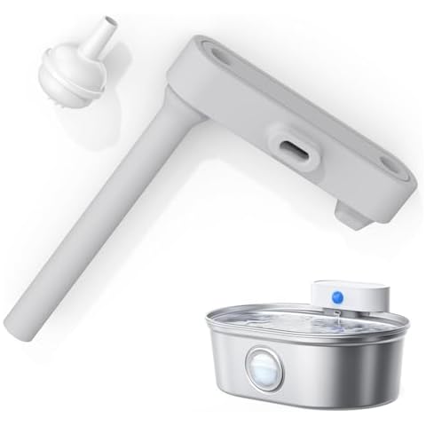 uahpet Stainless Steel Cat Water Fountain Pro (with Water Level Window Version) Water Inlet and Outlet Silicone Accessories and Gravity Suction Head Set Cover