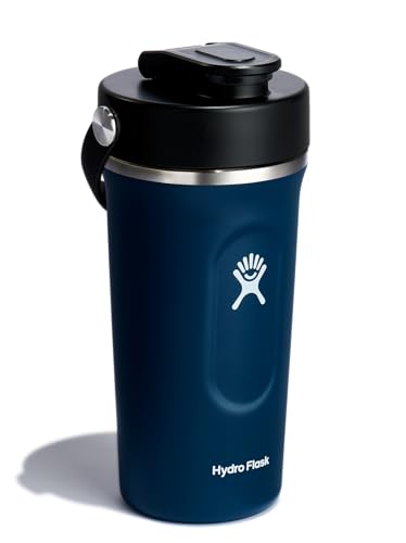 Image of Hydro Flask Shaker Bottle - Insulated Stainless Steel Gym Bottle for Pre Workout & Protein 24 Oz Indigo Blue