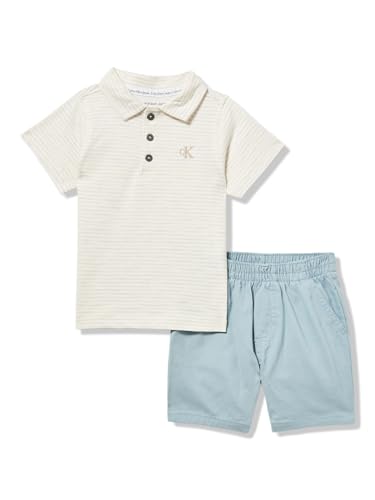 Image of Calvin Klein Boys' 2-piece Short Sleeve Polo Shirt and Shorts Set