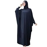 moschee englisch 🍀🍀PA10003 Ramadan Muslim Fashion Solid Color Dressing Robe Kleid