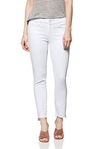 PAIGE Women's Skyline Mid Rise Skinny Fit Jean, Crisp White, 32