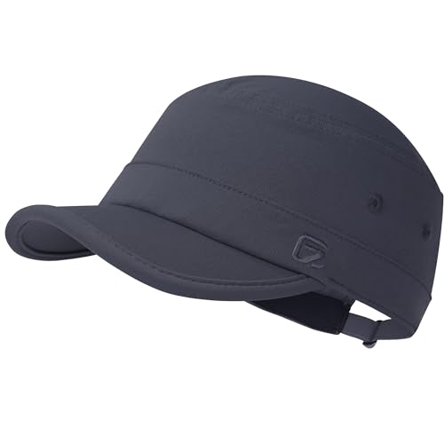 Image of GADIEMKENSD Stretch Army Cap Cadet Military Hats Flat Top Baseball Cap Short Bill Breathable
