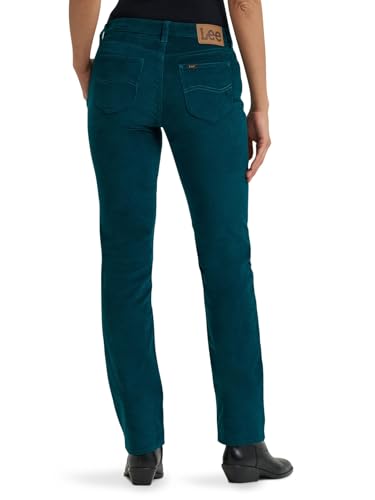 Lee Women's Legendary Mid Rise Straight Leg Jean, Teal Brigade Cord3