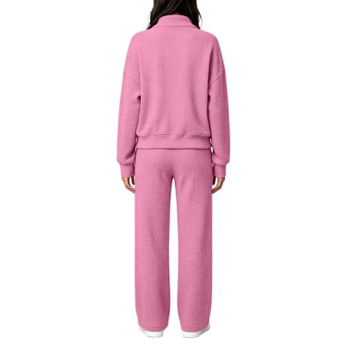 eoeioa Waffle Lounge Set Women Two Piece Fall Winter Going Out Outfits Y2k - image 3