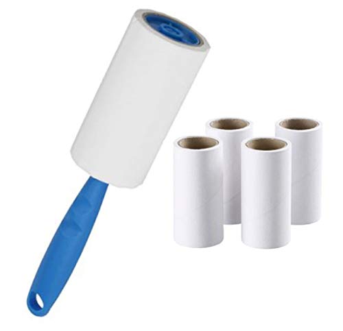 GOZAR Pluizenroller Kleefroller Verwijdert Pluizen Voor Tapijten, Meubels, Kleding, Beddengoed Vloer (1 Handgreep + 5 Navullingen, In Totaal 300 Vellen)
