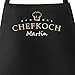 Produktbild SpecialMe® Küchen-Schürze eigener Name Schriftzug Chefkoch individualisierbar Kochschürze Männer personalisierte Geschenke schwarz Unisize