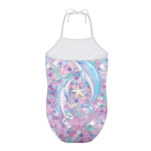 Image of Girls One Piece Swimsuit Beach Bathing Suit Toddler Floral Halter Straps Swimwear for 1-10 Years