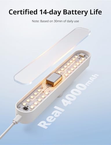 Image of Combuh 2 Pack Battery Operated Bathroom Mirror Lights Bar for Vanity Stick on, Rechargeable 14 Days Extended Battery Life Bright Make up Lighting Cordless 360 Adjustable Luces para Espejo for Desk