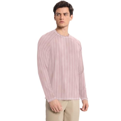Pink Stripes UPF 50+ Sun Shirts for Men Comfortable Elasticity Mens Sun Protection Long Sleeve Hiking3