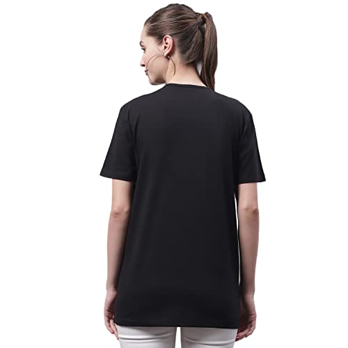 Image of Mack Jonney Women Round Neck Cotton Solid Regular Fit T-Shirt-T Anthraa 001-P