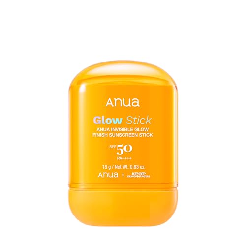 Anua Invisible Glow Sun Stick SPF 50 Broad Spectrum UV Protection Lightweight Sheer Finish for All Skin Types No White Cast Easy Reapplication Kpop Demon Hunters Korean Skincare 18g