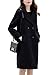 chouyatou Women's Essential Elegant Wear Double Breasted Mid Long Wool Pea Coat (X-Large, Black)
