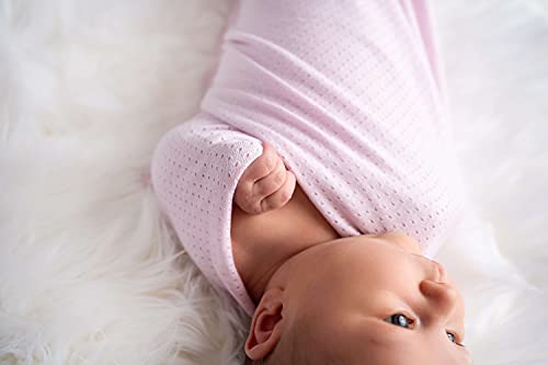 Image of Woombie AirWrap Organic Swaddle - Old Fashioned Receiving Blankets for Babies - Lightweight, Vented Design, Tie-dye Pink, 44 inch x 44 inch