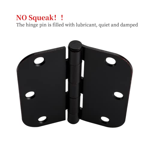 18 Pack Haliwu/Door Hinges, Black Door Hinges 3-1/2 Inch Oil Rubbed Bronze Door Hinges Interior Door Hinges With 5/8" Radius Corners #TOP2