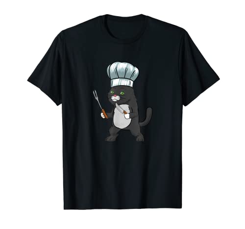Chef Hat Lindo Amante del Gato Ama Gatos Gatos Amantes Camiseta