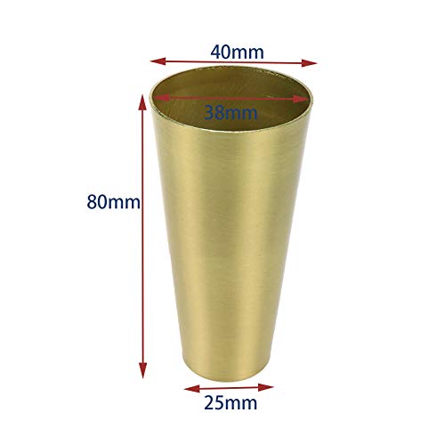Lc Lictop Metal Conical Furniture Leg Cover Modern Style Increase Height Feet Cover For Wood Table Chair Sofa(Imitation Copper Type,40X80X25Mm) Pack Of 4 #TOP4