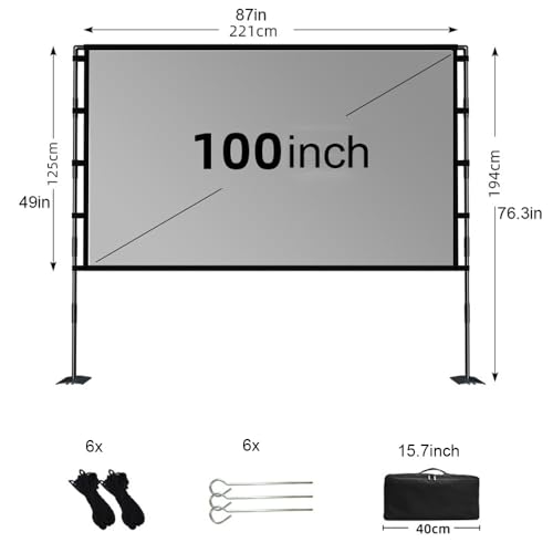 Pantalla de proyector plegable para exterior 100" 16:9 miniatura 5